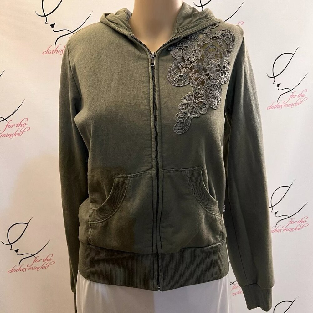 Self Esteem. Junior Sz Large. Hoodie. Cotton Spandex. Zip. Lace Accent. B79